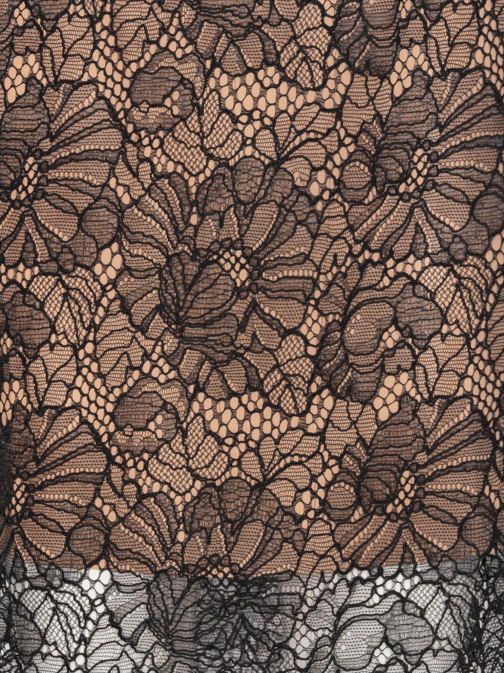Gonna midi in pizzo in nero 