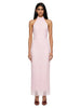 Pink lace halter neck maxi dress