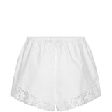 Shorts con orlo in pizzo bianco 