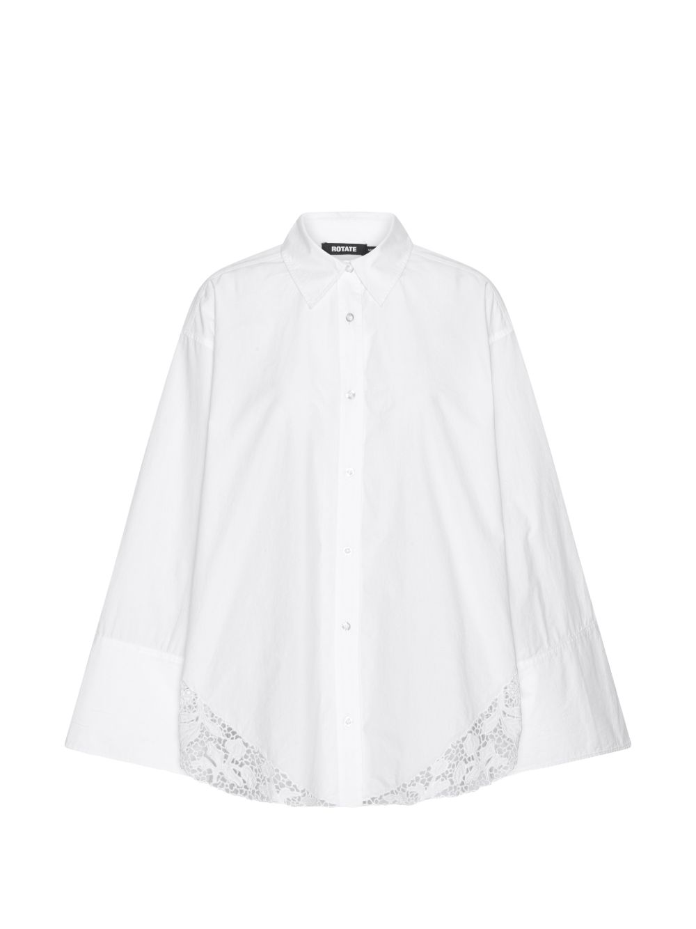 Camicia con orlo in pizzo bianco 