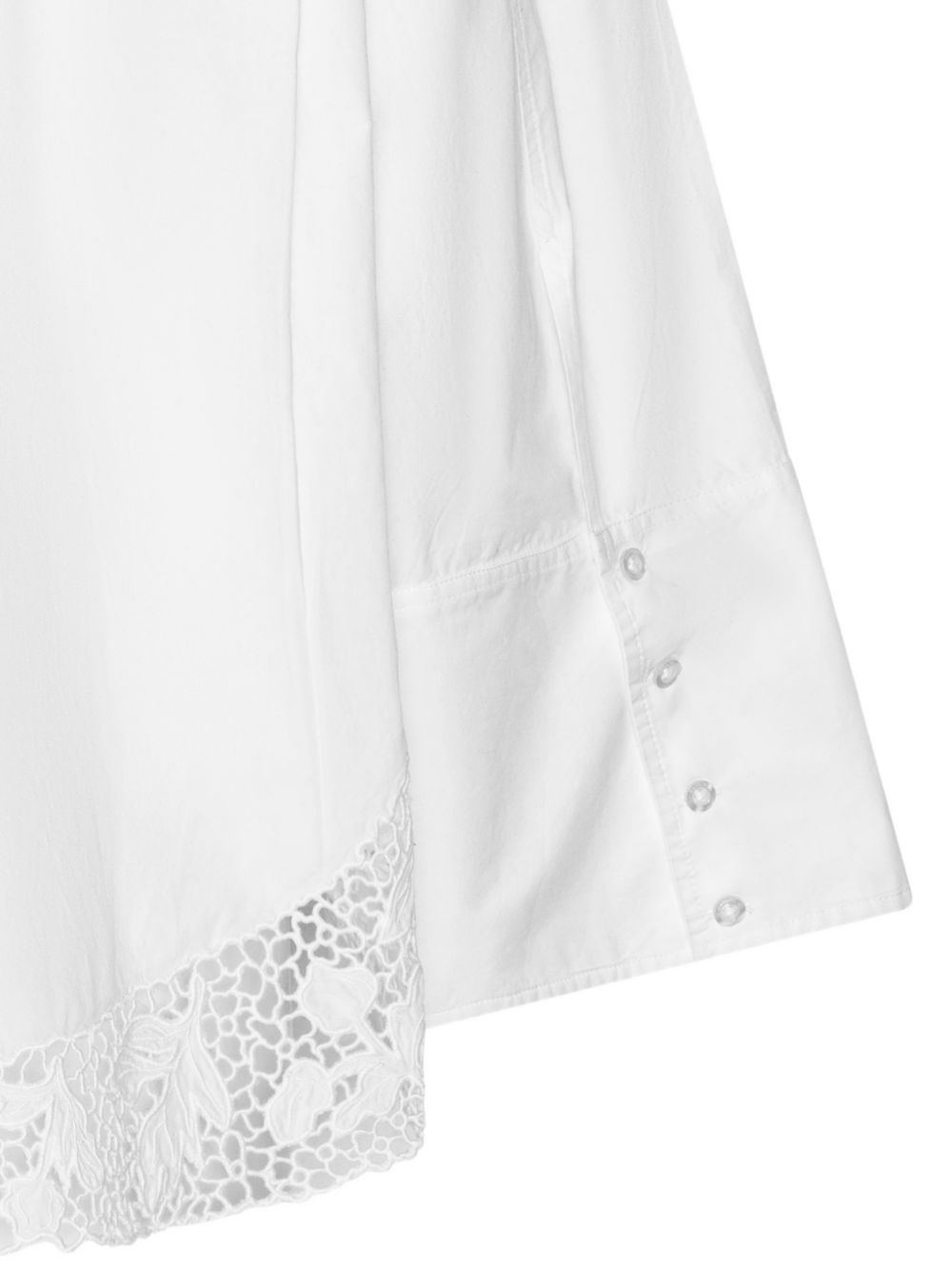 Camicia con orlo in pizzo bianco 