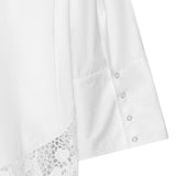 Camicia con orlo in pizzo bianco 