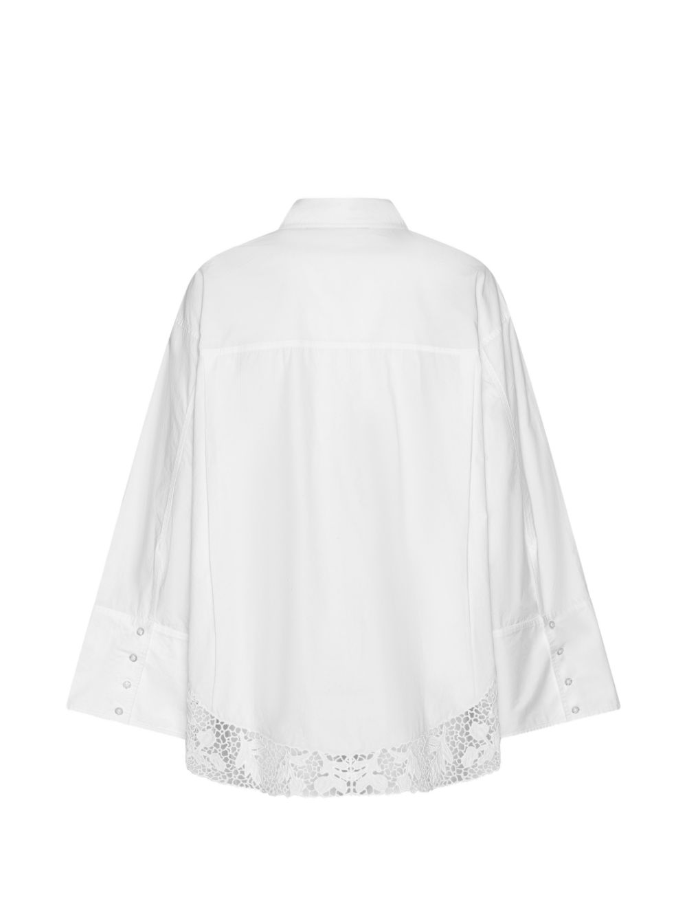 Camicia con orlo in pizzo bianco 