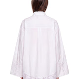 Camicia con orlo in pizzo bianco 