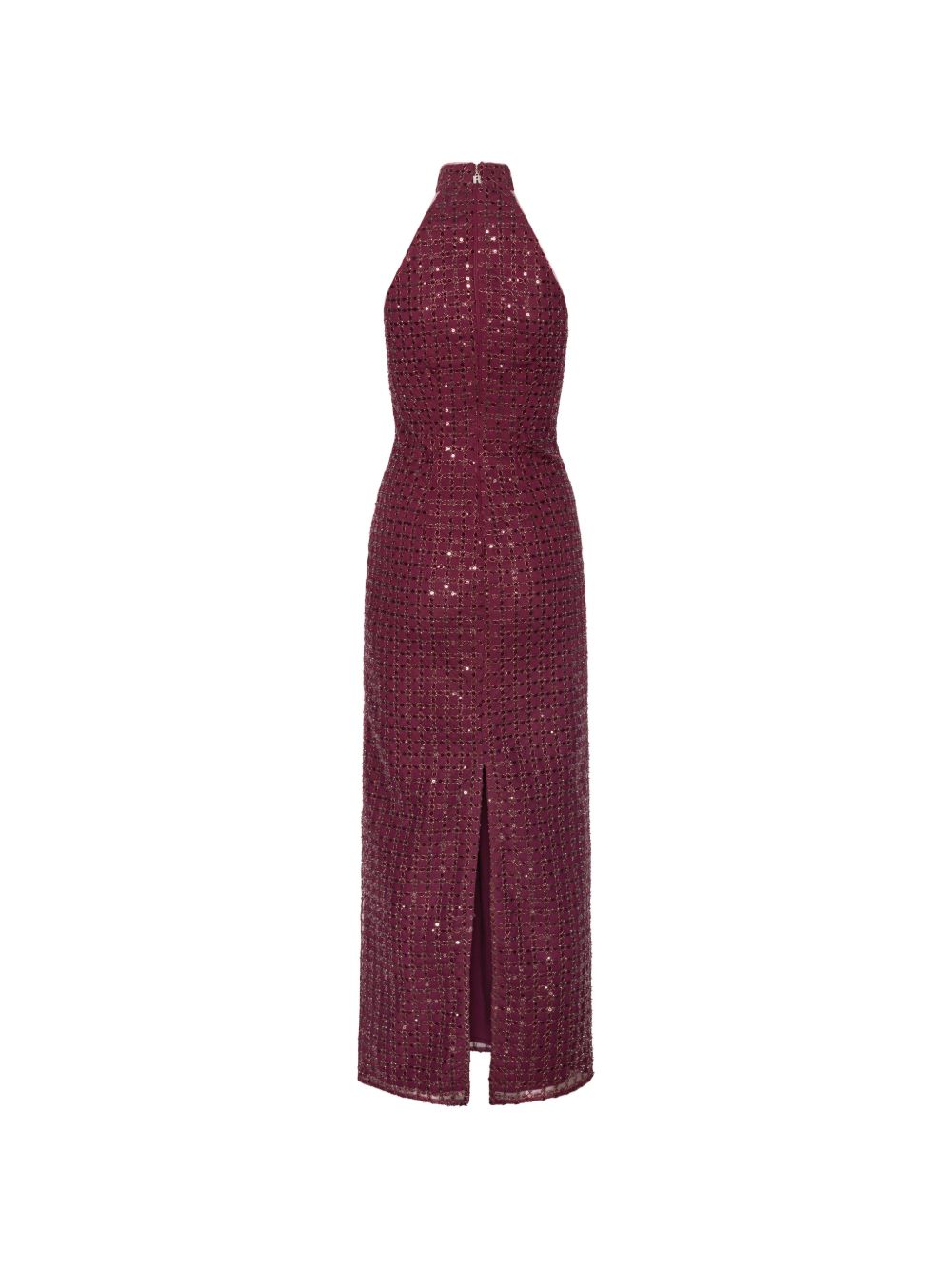 Abito lungo con paillettes in bordeaux 