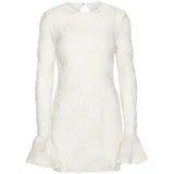 Abito mini in pizzo floreale in bianco 