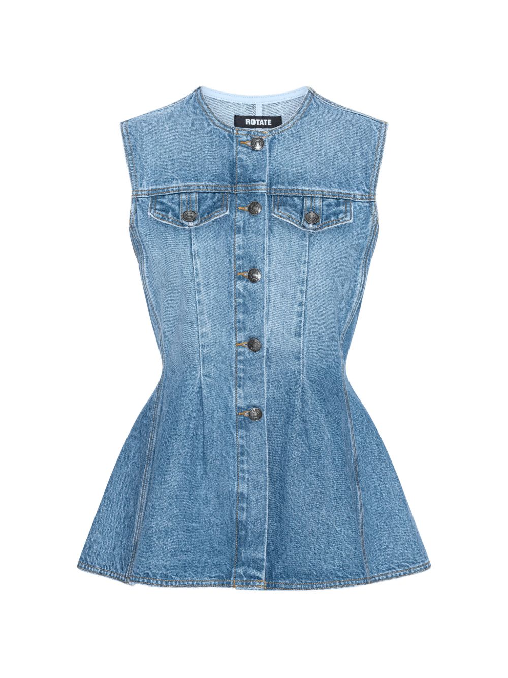 Gilet denim svasato in blu Rotate - donna 