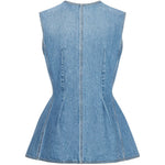 Gilet denim svasato in blu Rotate - donna 