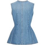 Gilet denim svasato in blu Rotate - donna 