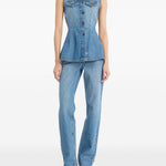 Gilet denim svasato in blu Rotate - donna 