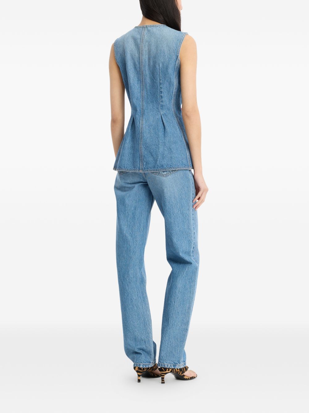 Gilet denim svasato in blu Rotate - donna 
