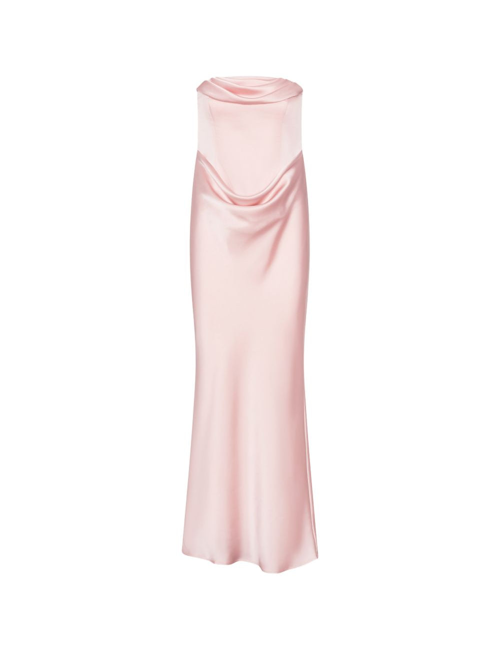 Abito lungo con dettaglio a corsetto in rosa 