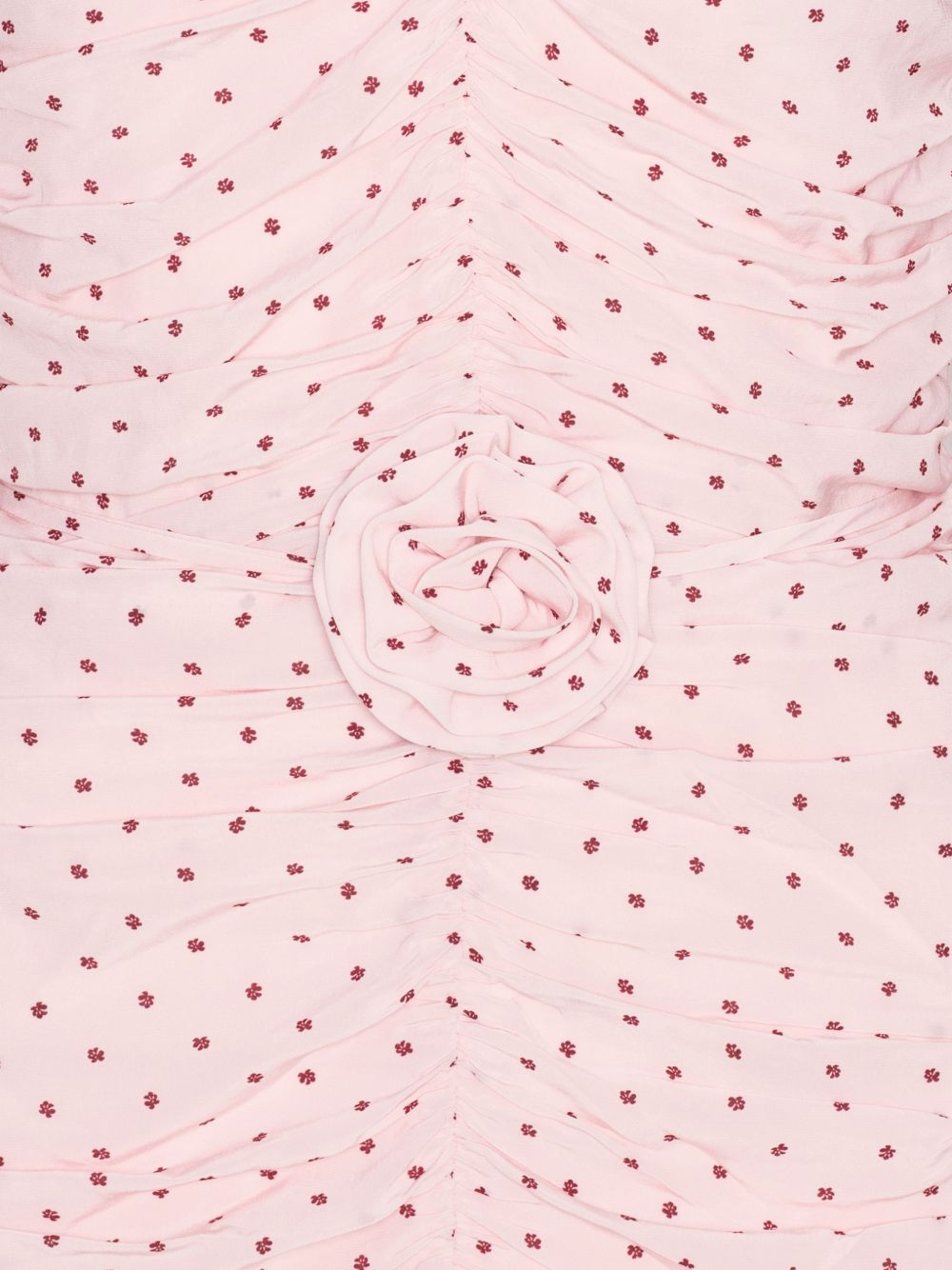 Abito con ruches a pois in rosa 