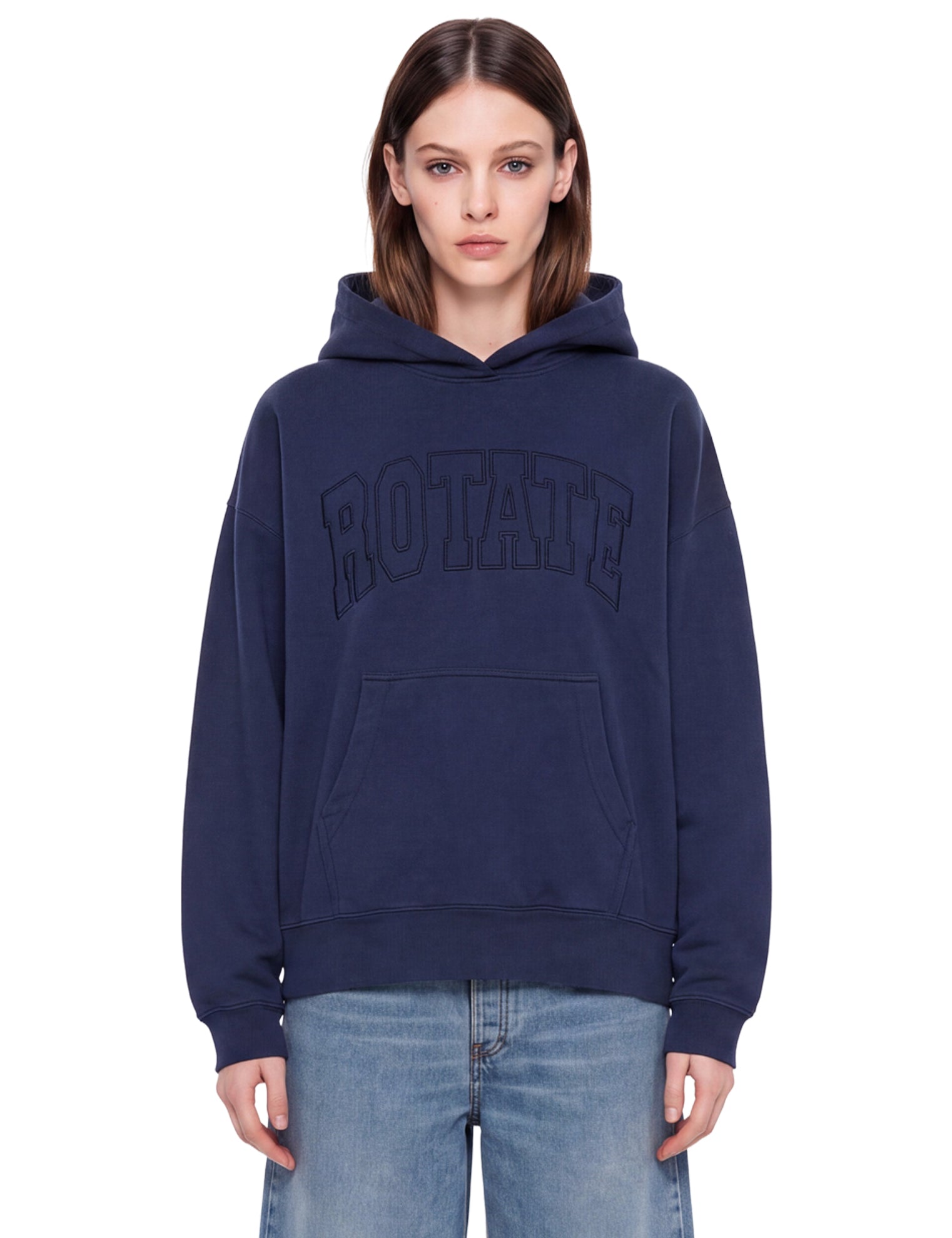 Felpa con cappuccio in blu 
