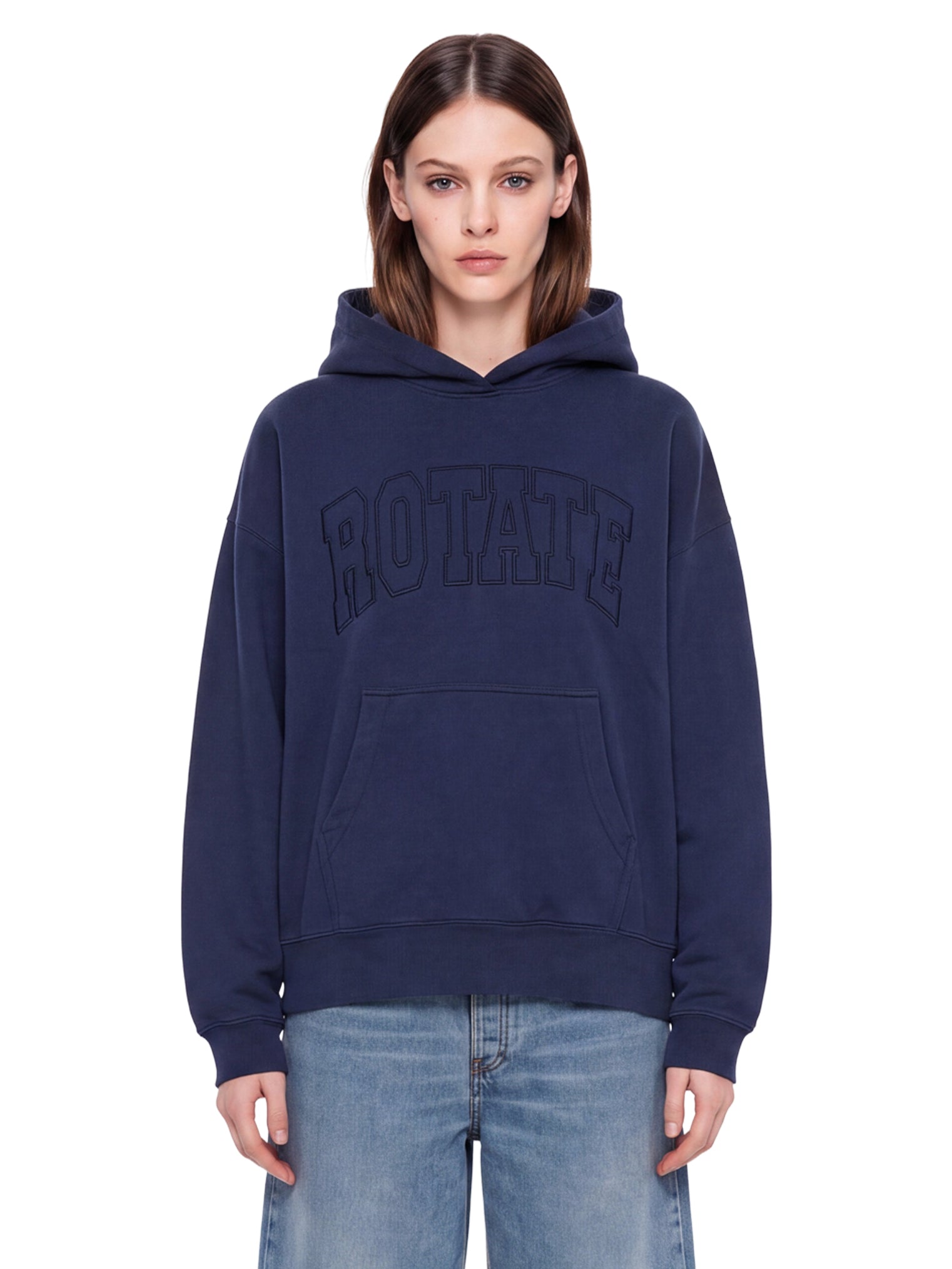 Felpa con cappuccio in blu 