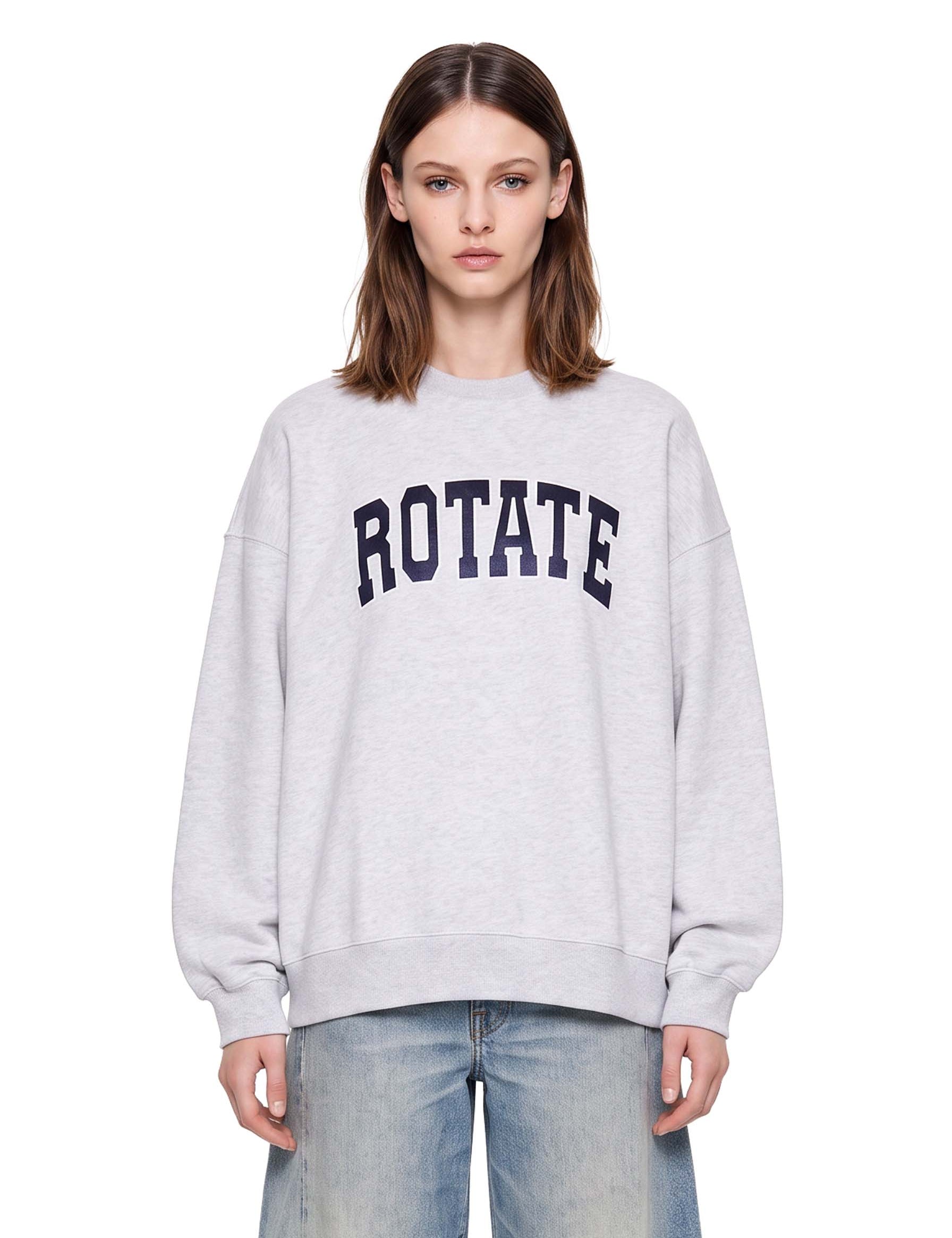 Felpa con logo ricamato in grigio 