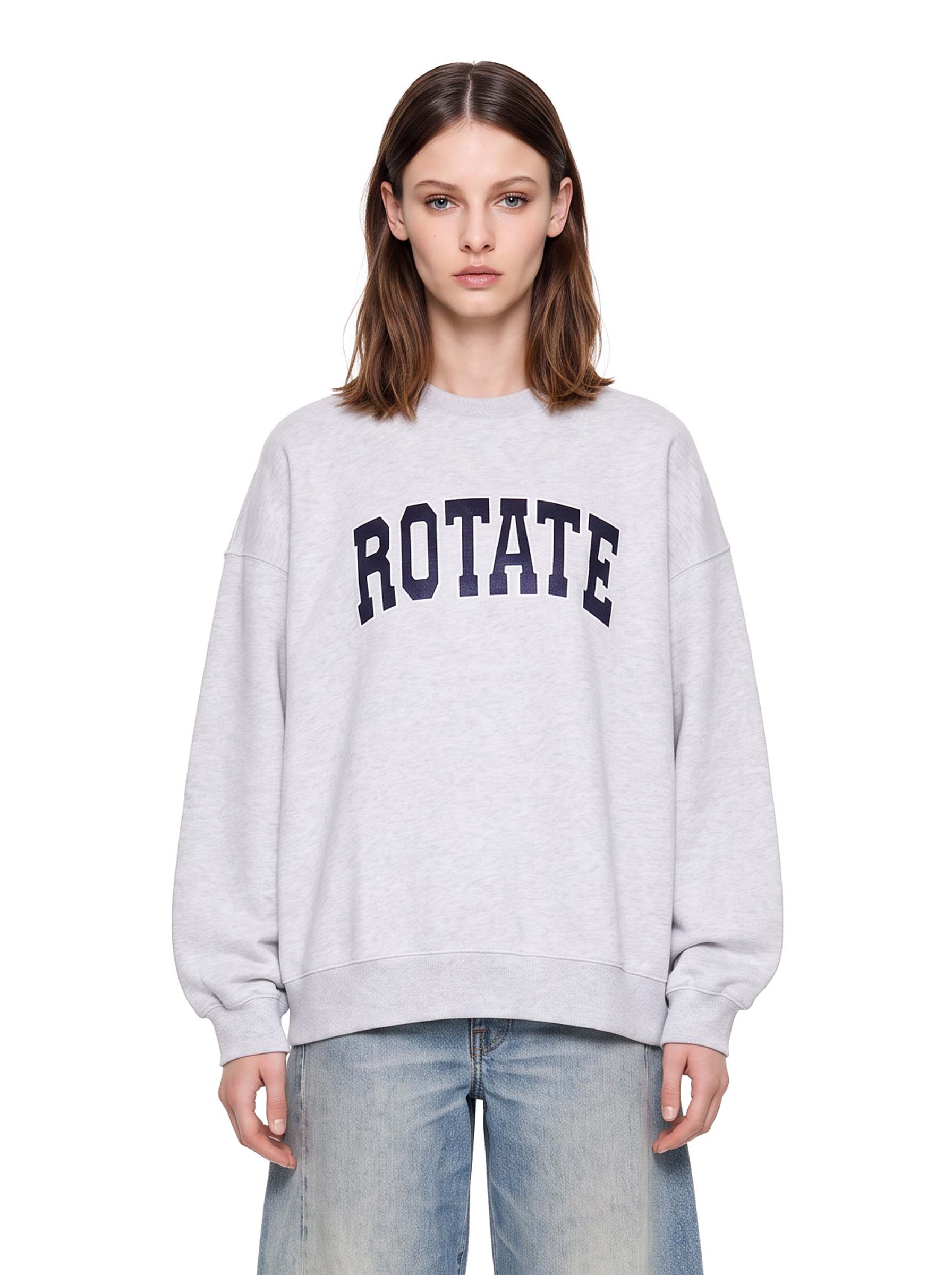 Felpa con logo ricamato in grigio 