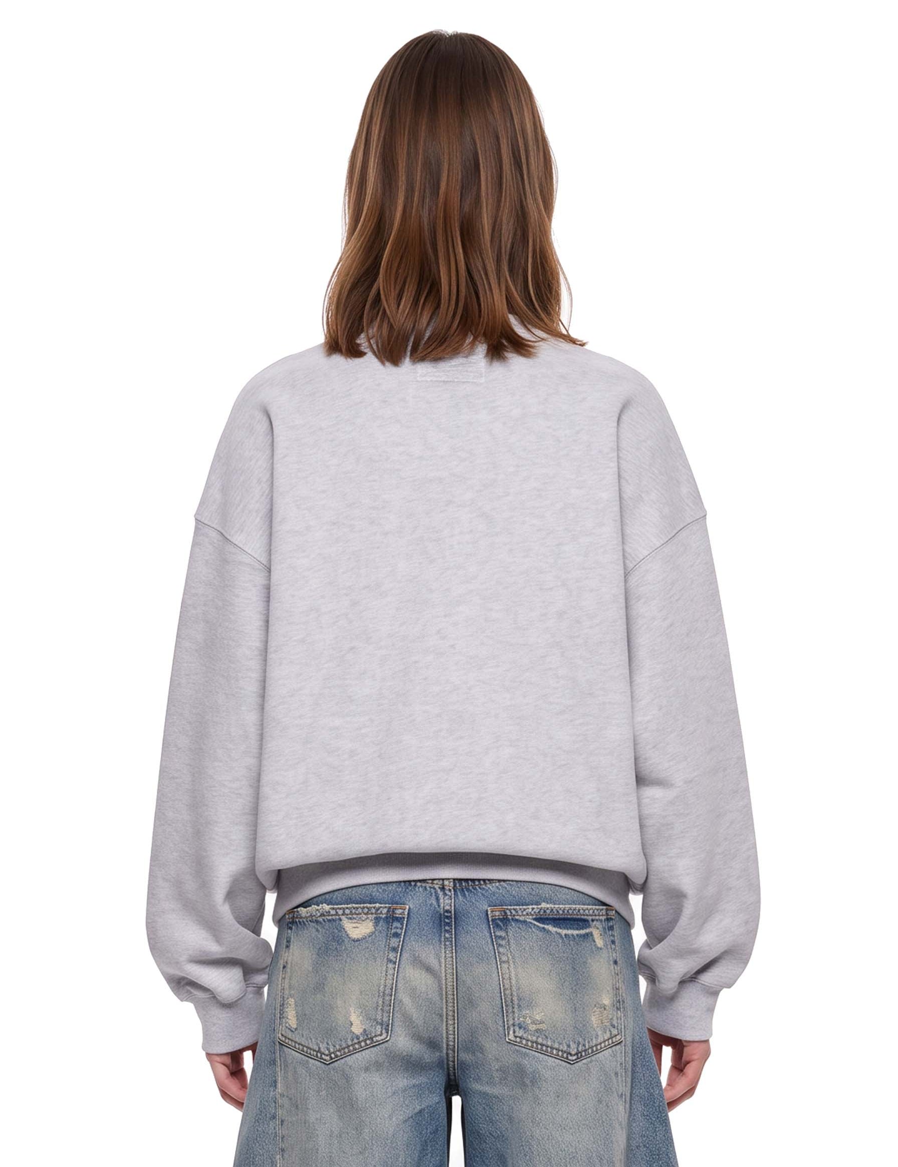 Felpa con logo ricamato in grigio 