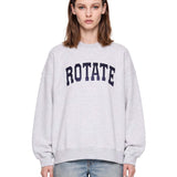 Felpa con logo ricamato in grigio 
