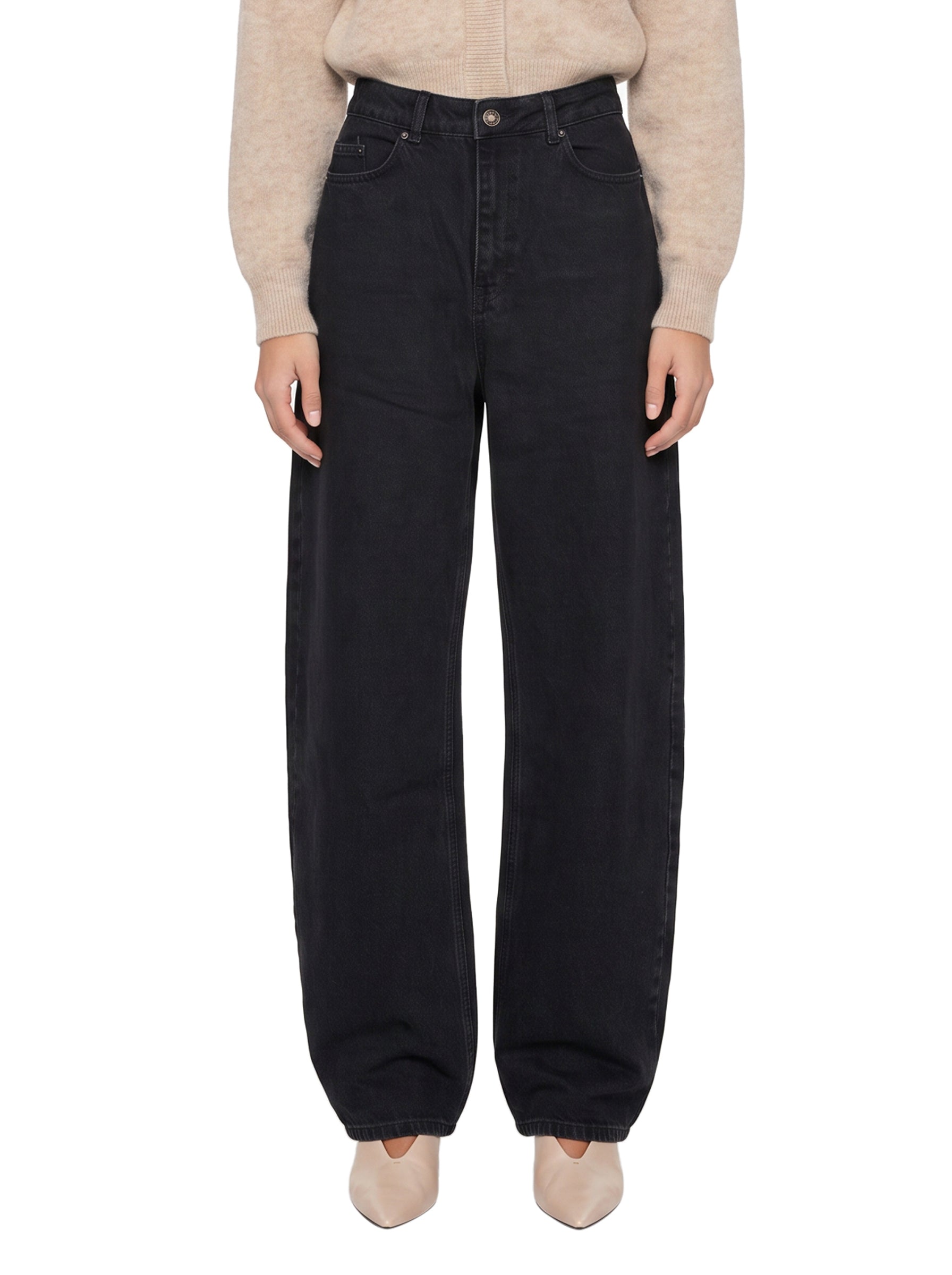 Jeans gamba balloon in nero 
