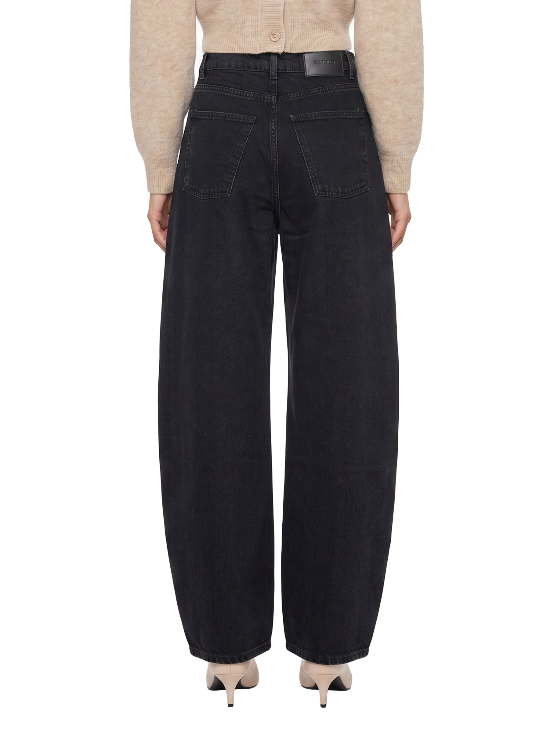 Jeans gamba balloon in nero 