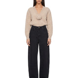 Jeans gamba balloon in nero 