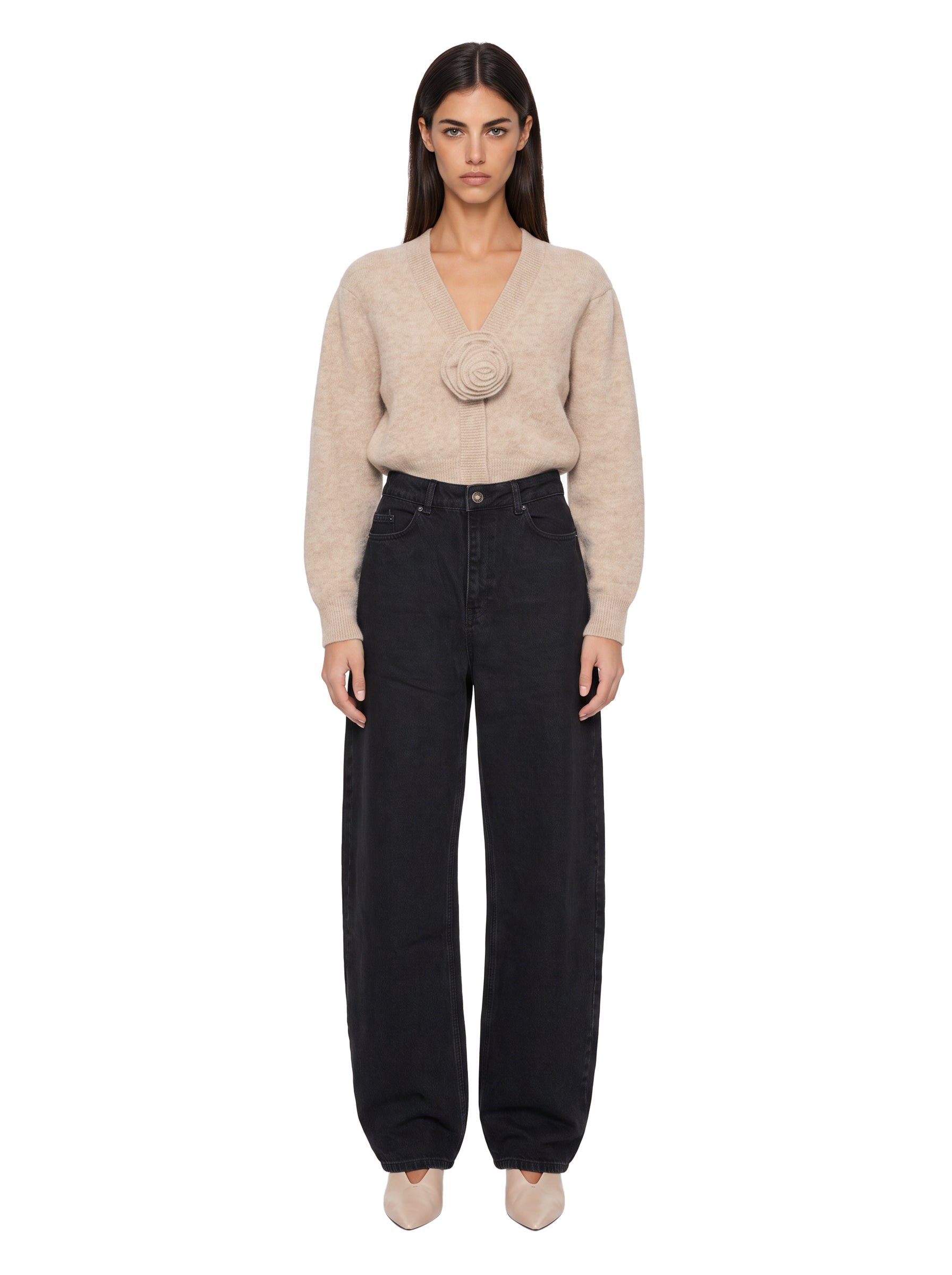 Jeans gamba balloon in nero 