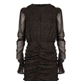 Abito mini arricciato animalier 