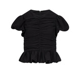 Top maniche a sbuffo in nero 