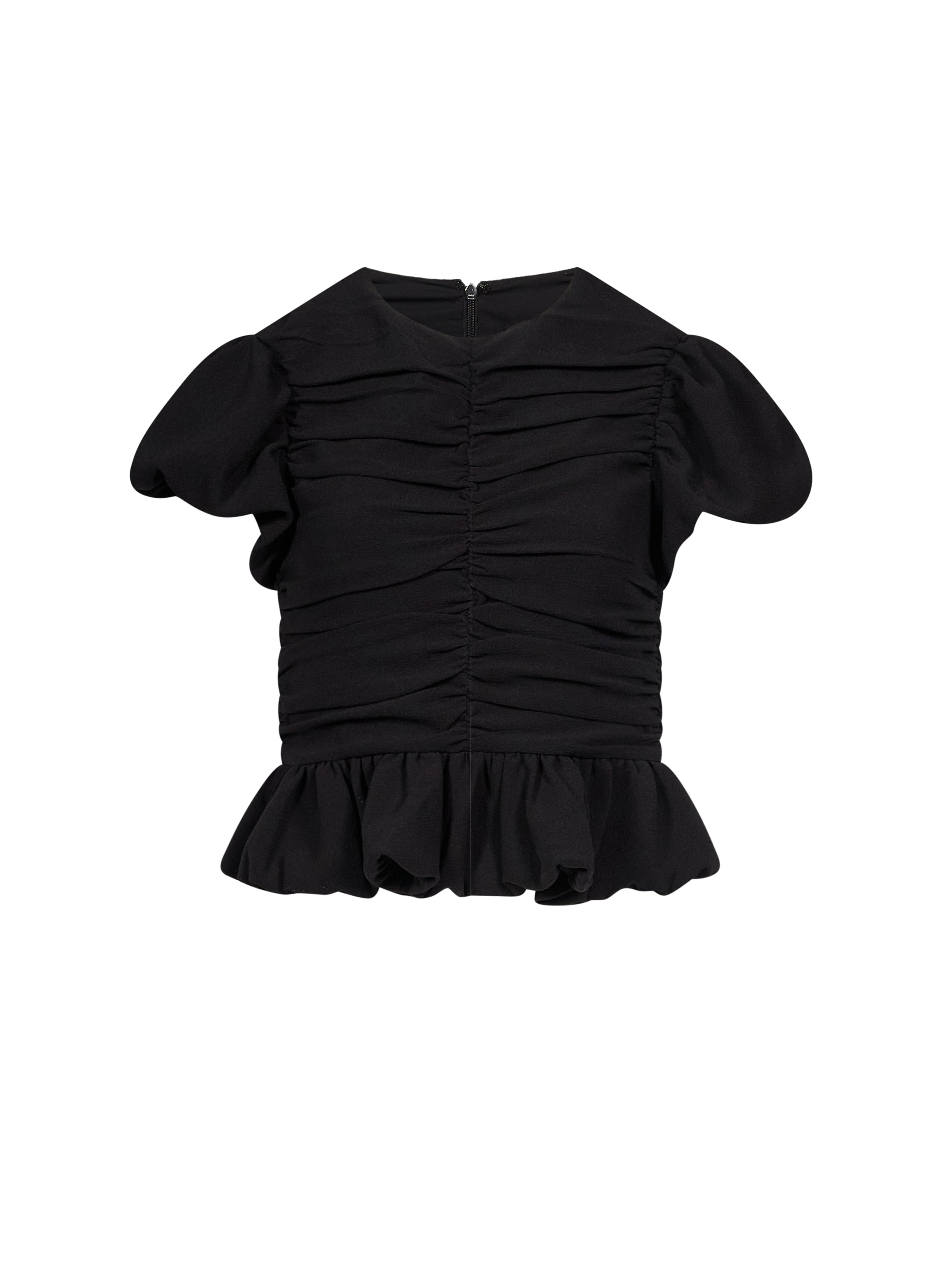 Top maniche a sbuffo in nero 