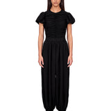 Pantalone a palloncino con pences in nero 
