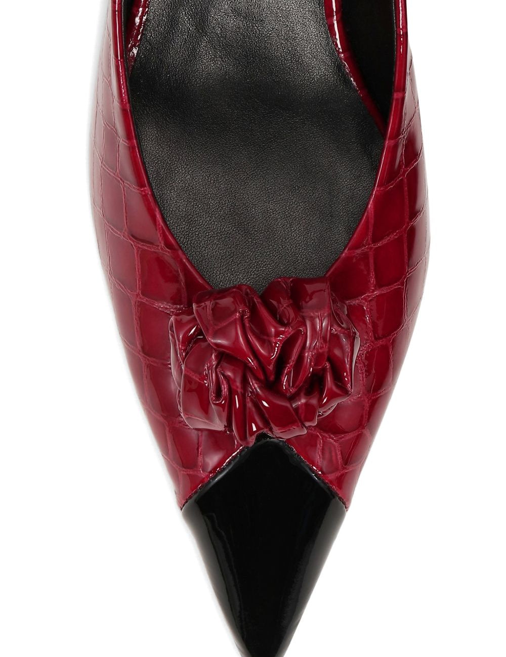 Sandali slingback con nodo in pelle rosso 