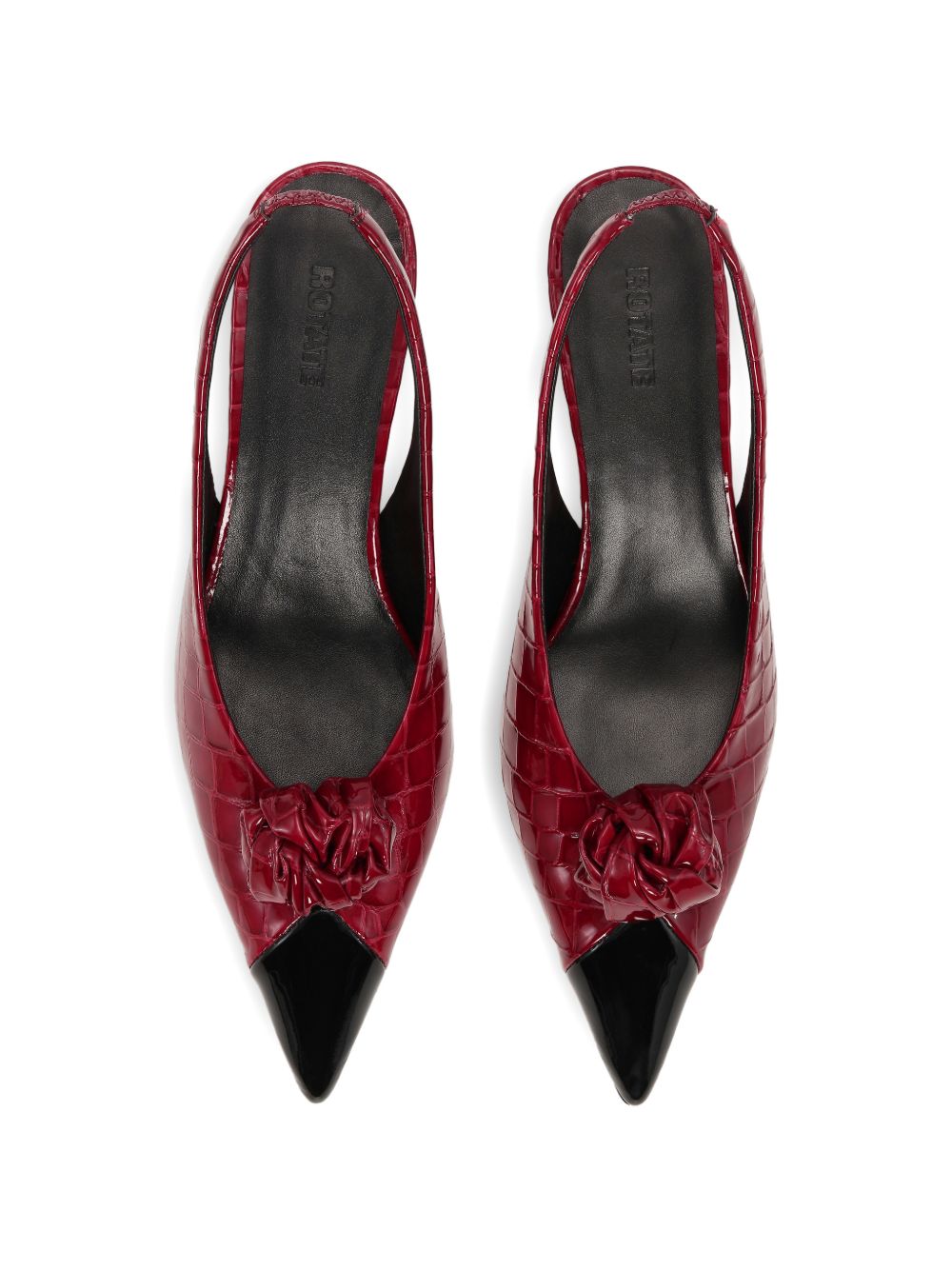 Sandali slingback con nodo in pelle rosso 