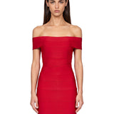 Abito mini in maglia in rosso 