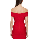 Abito mini in maglia in rosso 