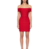Abito mini in maglia in rosso 
