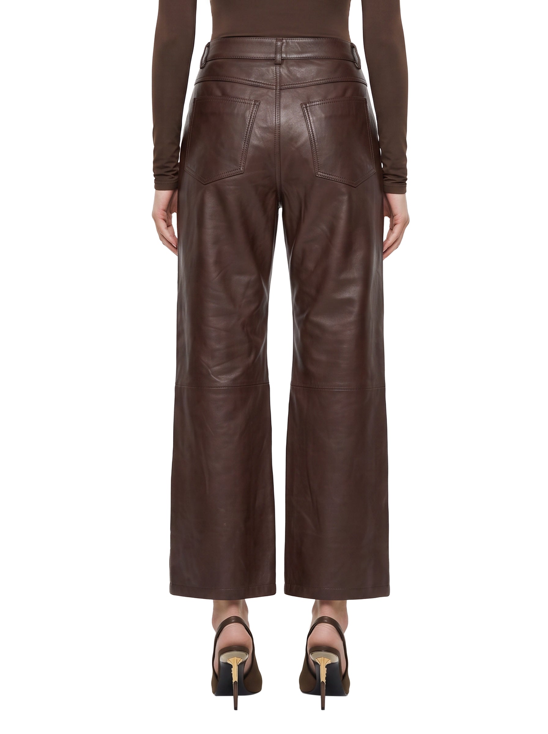Pantaloni a gamba dritta in marrone 