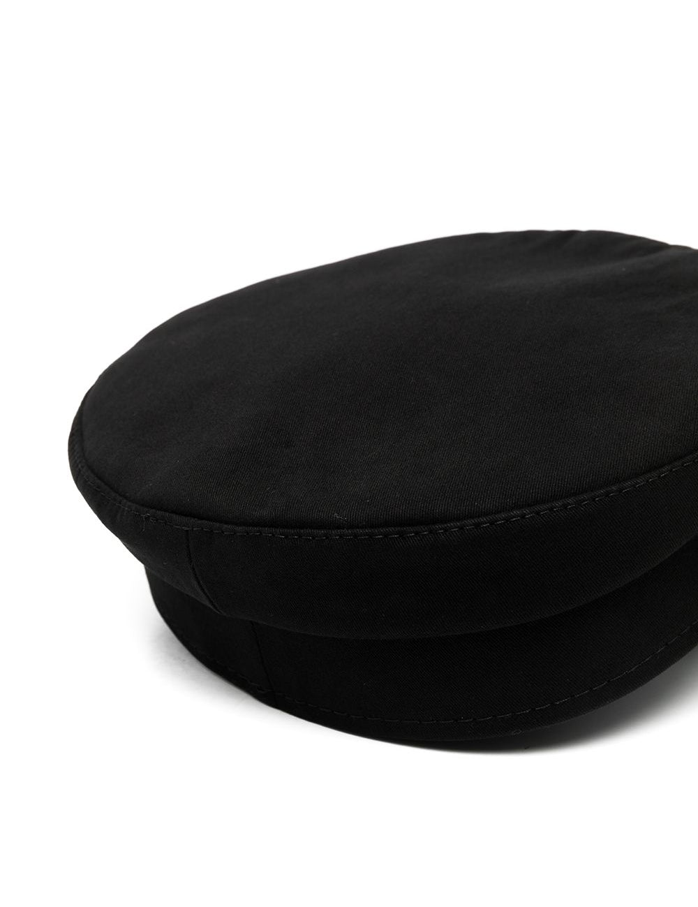 Cappello baker boy con logo in nero 