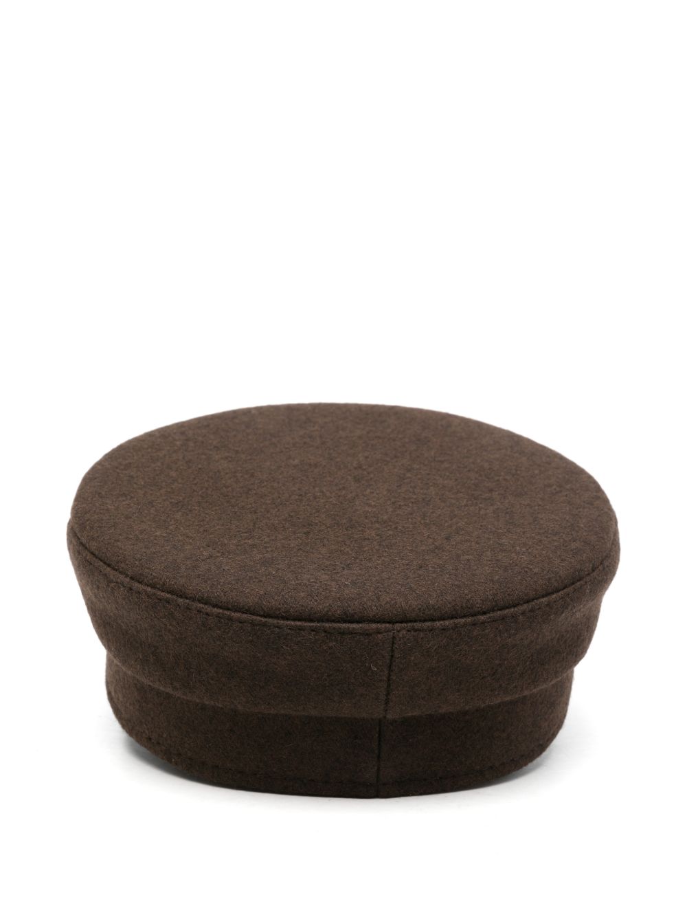 Cappello baker boy con tesa lucida in marrone 