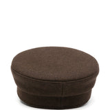 Cappello baker boy con tesa lucida in marrone 