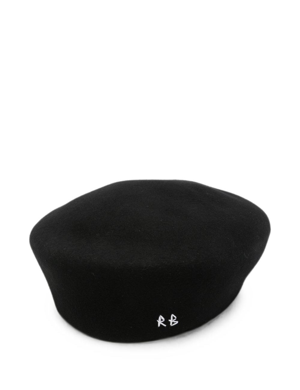 Basco con logo ricamato in nero 