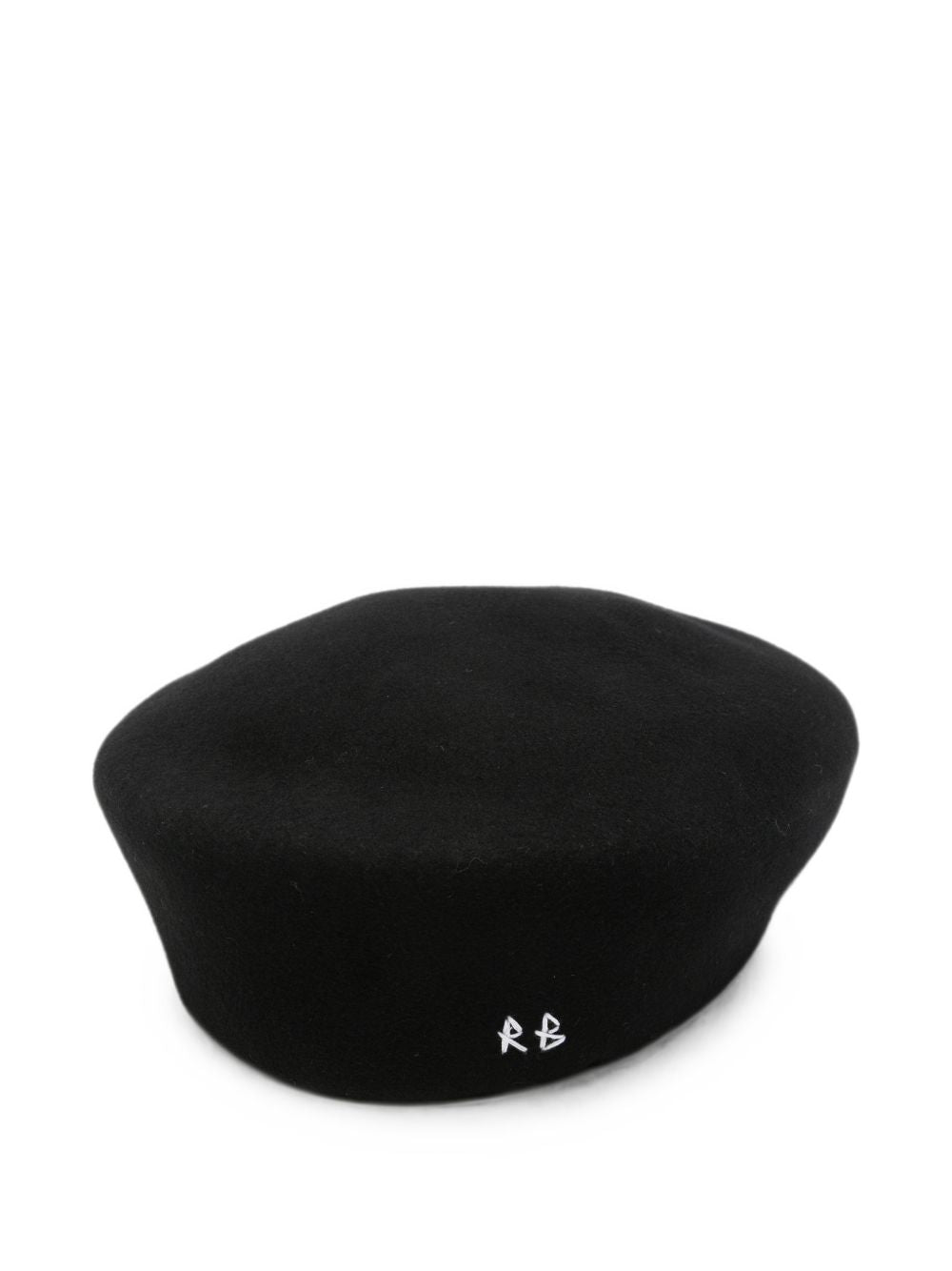 Basco con logo ricamato in nero 