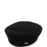 Basco con logo ricamato in nero 