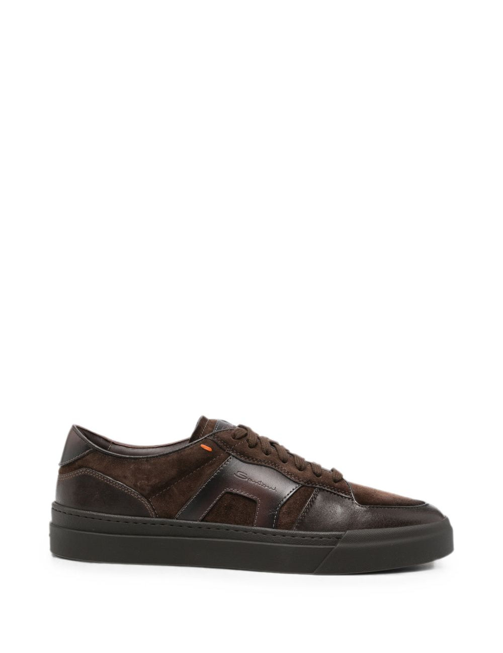 Sneakers con design a pannelli in marrone 
