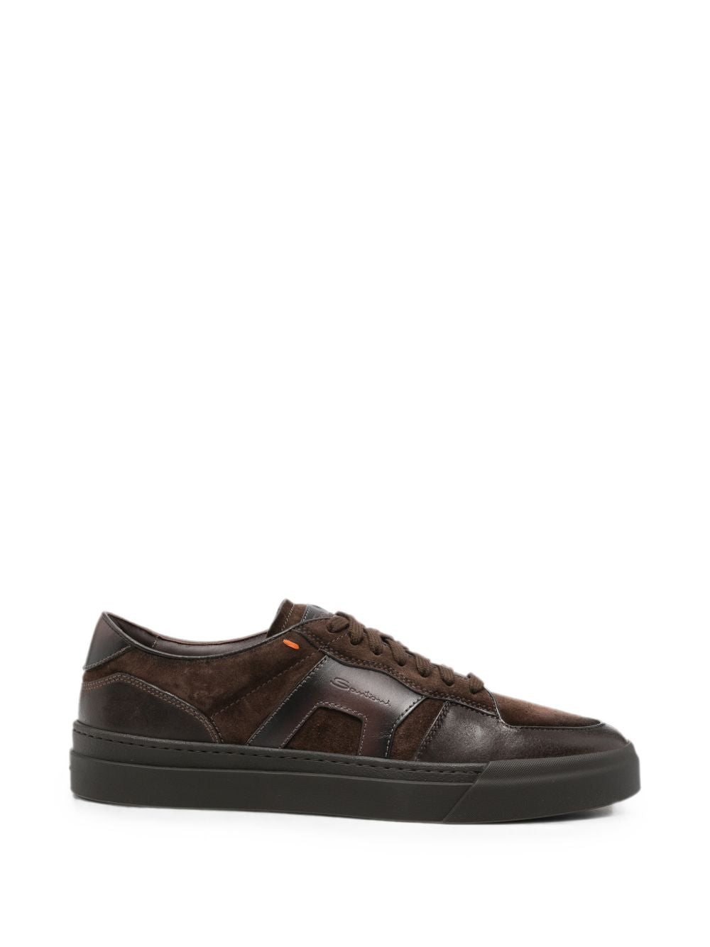 Sneakers con design a pannelli in marrone 