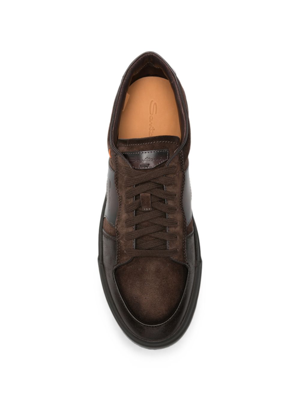Sneakers con design a pannelli in marrone 