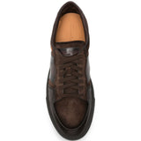 Sneakers con design a pannelli in marrone 