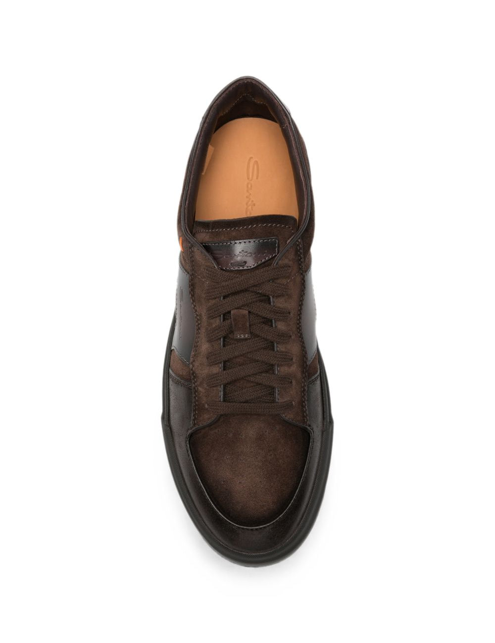 Sneakers con design a pannelli in marrone 