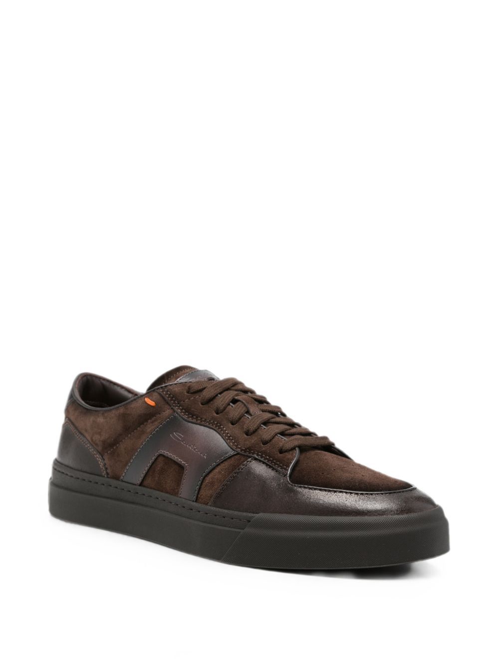 Sneakers con design a pannelli in marrone 