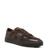 Sneakers con design a pannelli in marrone 